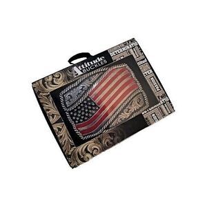 Montana Silversmiths Waving American Flag Belt Buckle  Made in Montana  USA